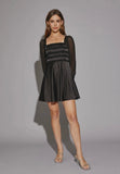 Beige/Black Coquette Mini Dress