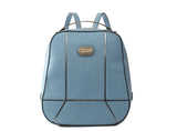 Blue Vegan Leather Minimalist Womens Backpack
