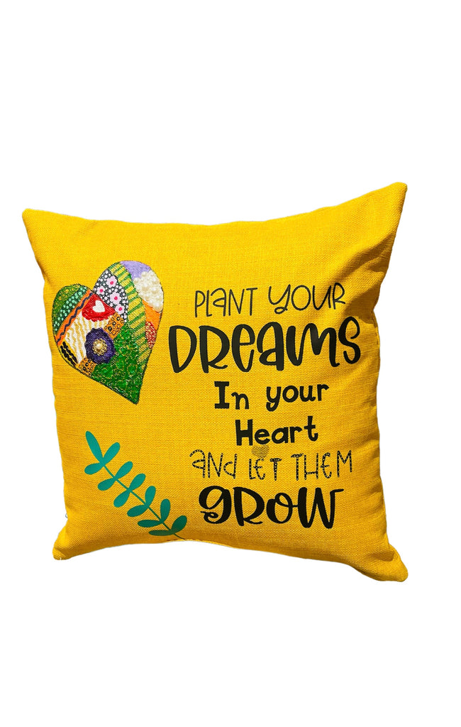 Yellow inspirational pillow