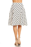 Polka dot print, knee length skirt