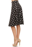 Polka dot print, knee length skirt