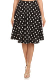 Polka dot print, knee length skirt