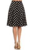 Polka dot print, knee length skirt