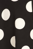 Polka dot printed, high waisted knee length skirt