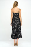 Satin floral maxi dress