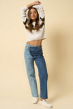 HIGH WAISTED CROSSOVER STRAIGHT JEANS