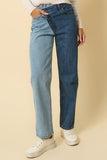 HIGH WAISTED CROSSOVER STRAIGHT JEANS