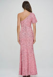 Pink One Shoulder Prom|Wedding Maxi Dress