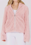 Pink Faux Fur Full Zipper Jacket