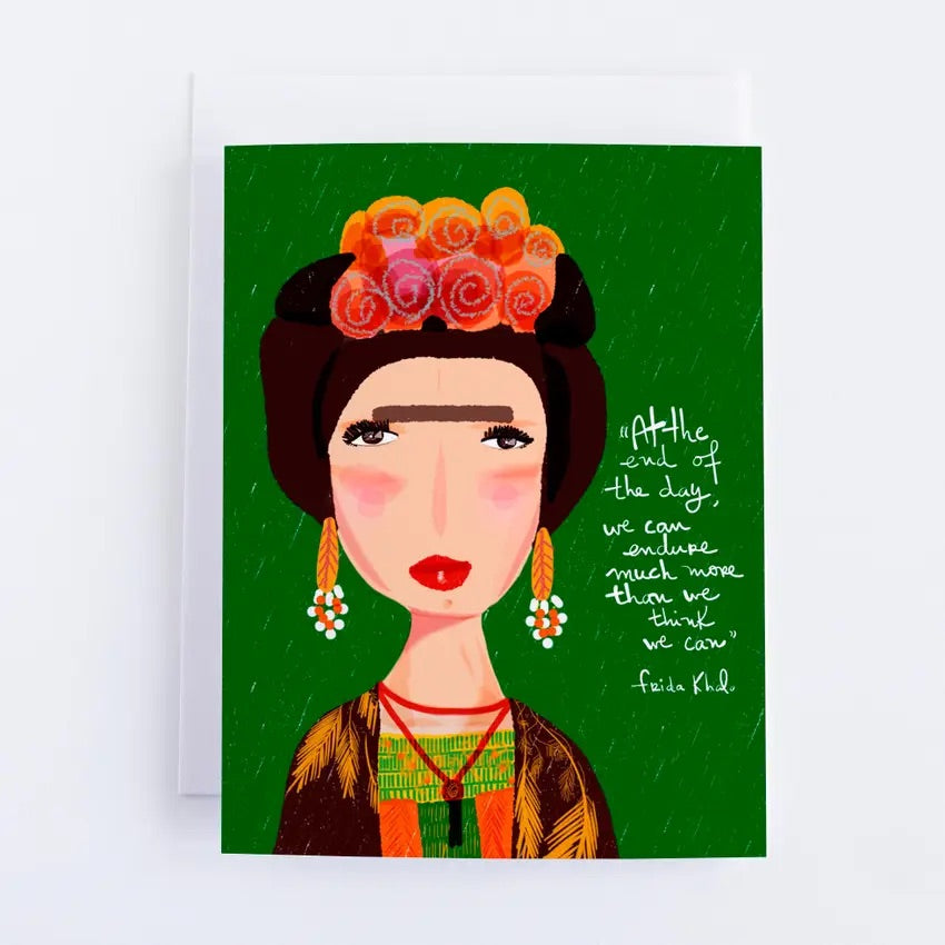 Frida Kahlo Cartoon Greeting Card